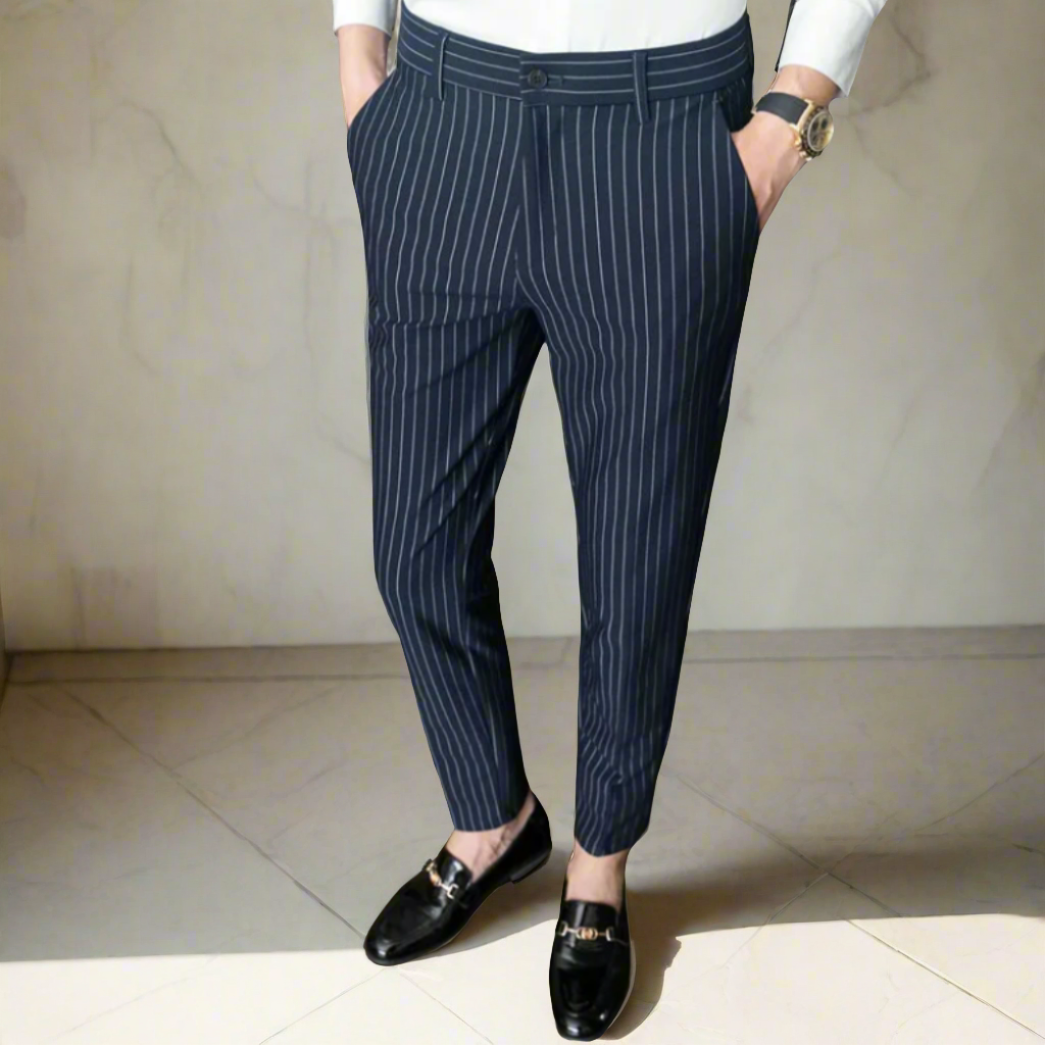 Sophisticated Vertical Stripe Trousers